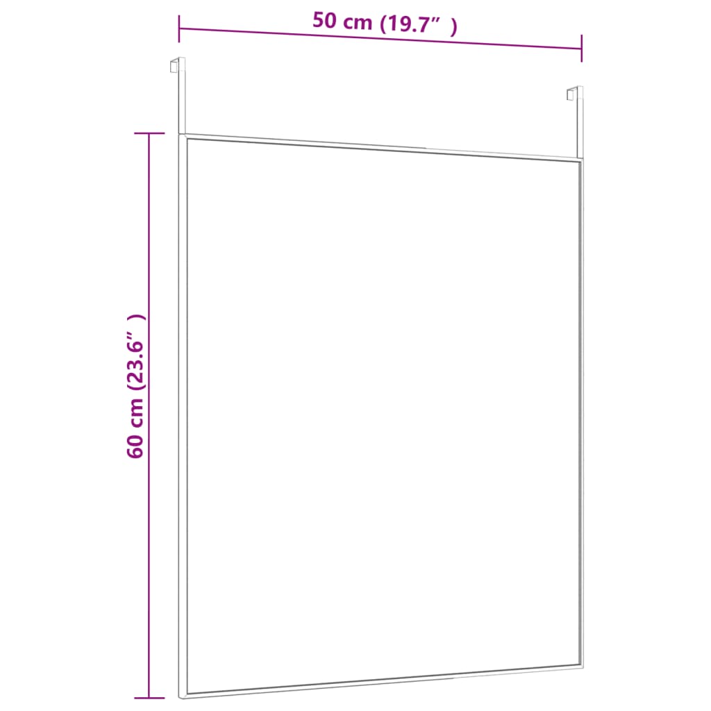 Miroir de porte 30x100 cm verre et aluminium