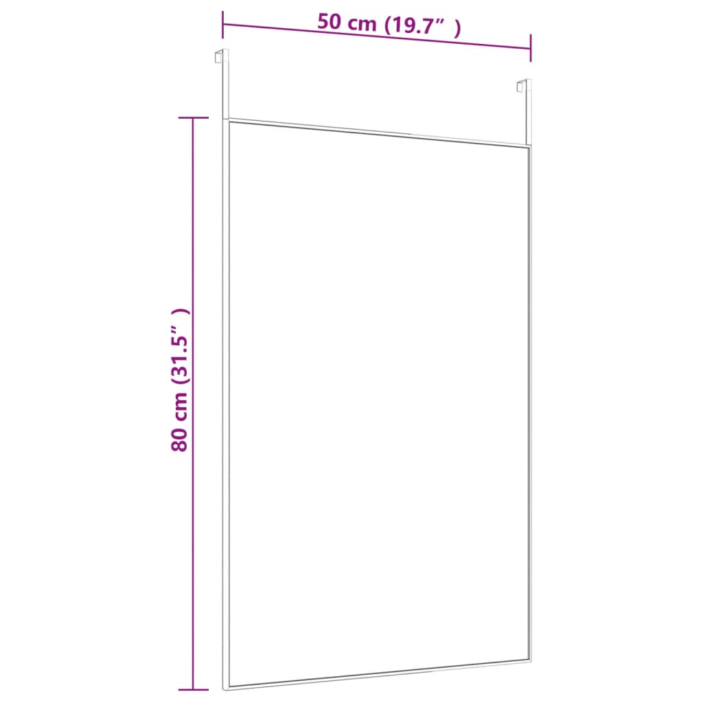 Miroir de porte 30x100 cm verre et aluminium