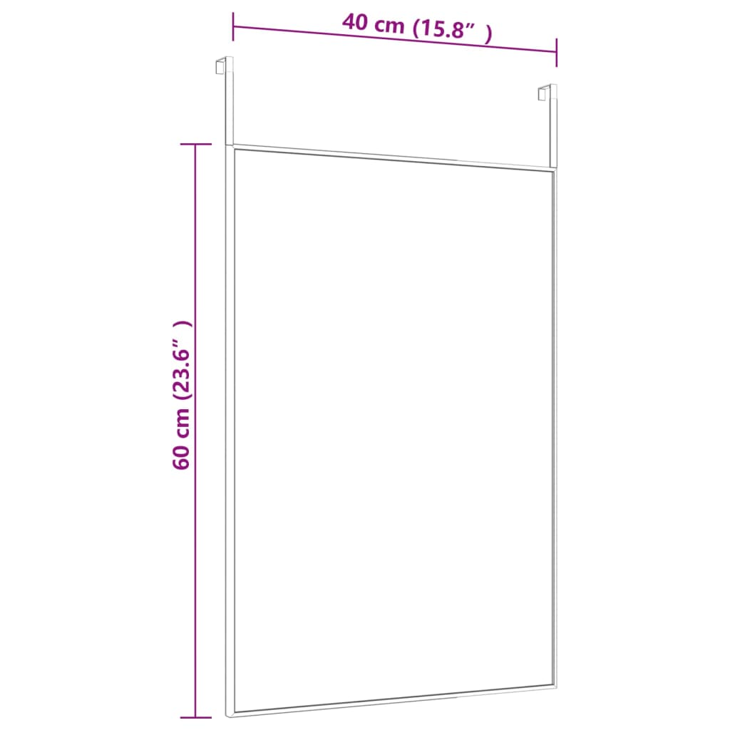 Miroir de porte 30x100 cm verre et aluminium