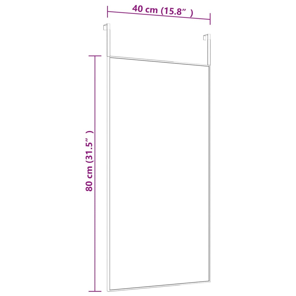 Miroir de porte 30x100 cm verre et aluminium