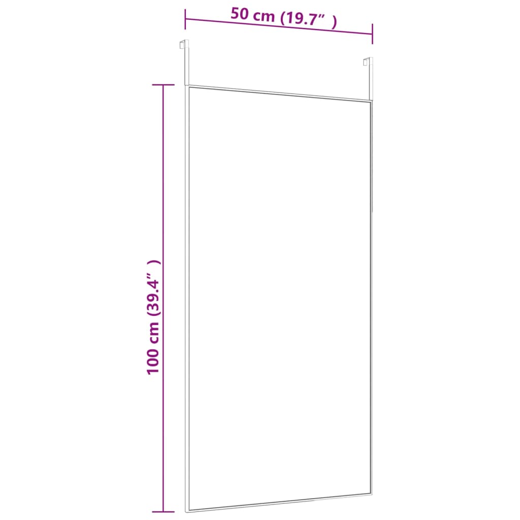 Miroir de porte 30x100 cm verre et aluminium