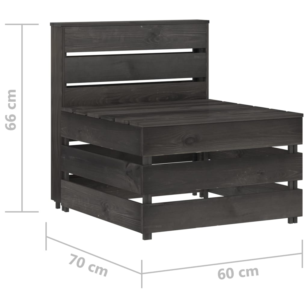 3-delige Loungeset met kussens geïmpregneerd hout