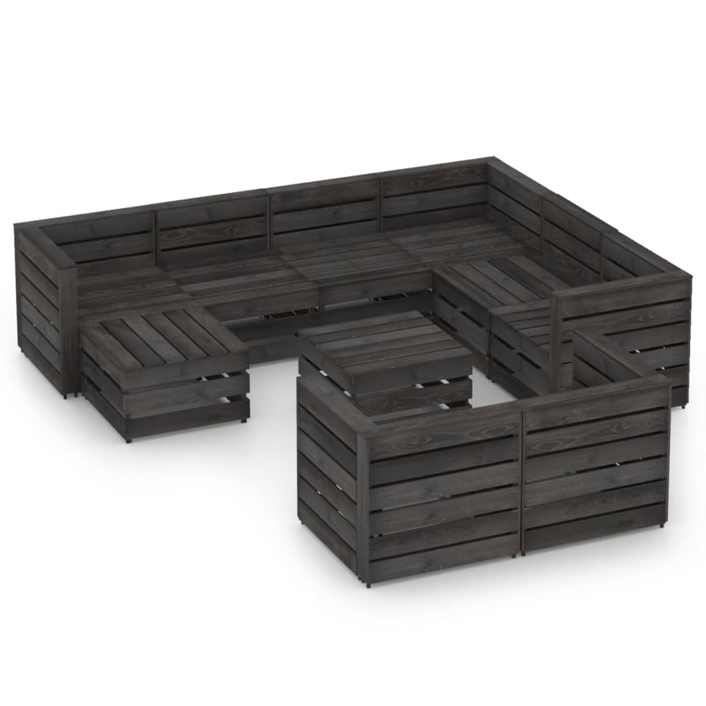 10-delige Loungeset met kussens geïmpregneerd hout