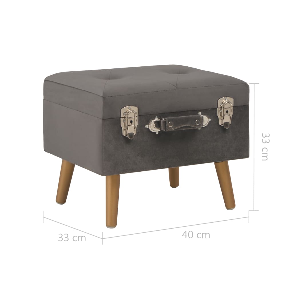 Tabouret de rangement 40 cm velours