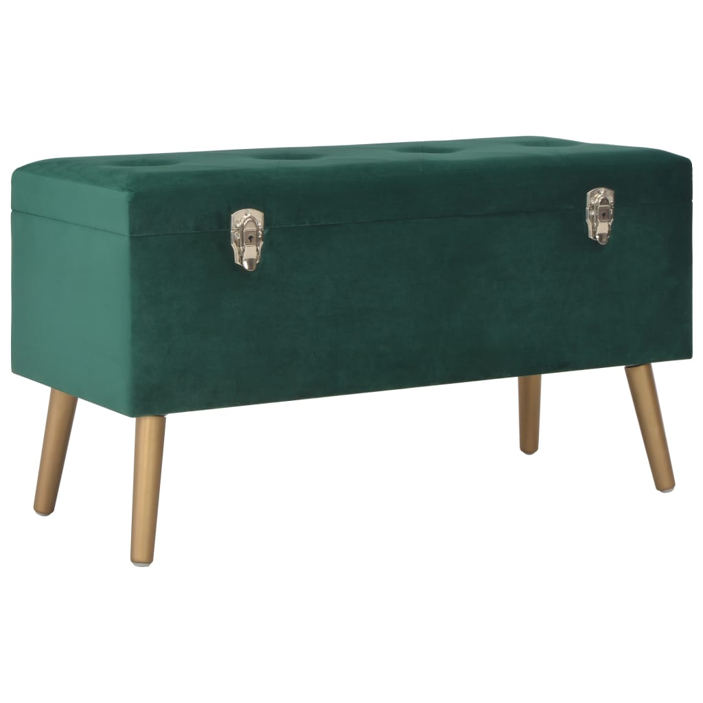 Banc avec rangement 80 cm velours