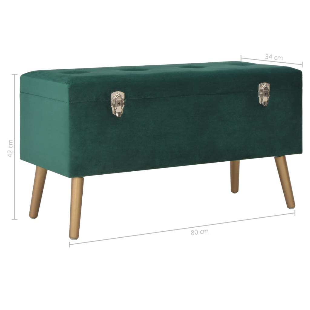 Banc avec rangement 80 cm velours