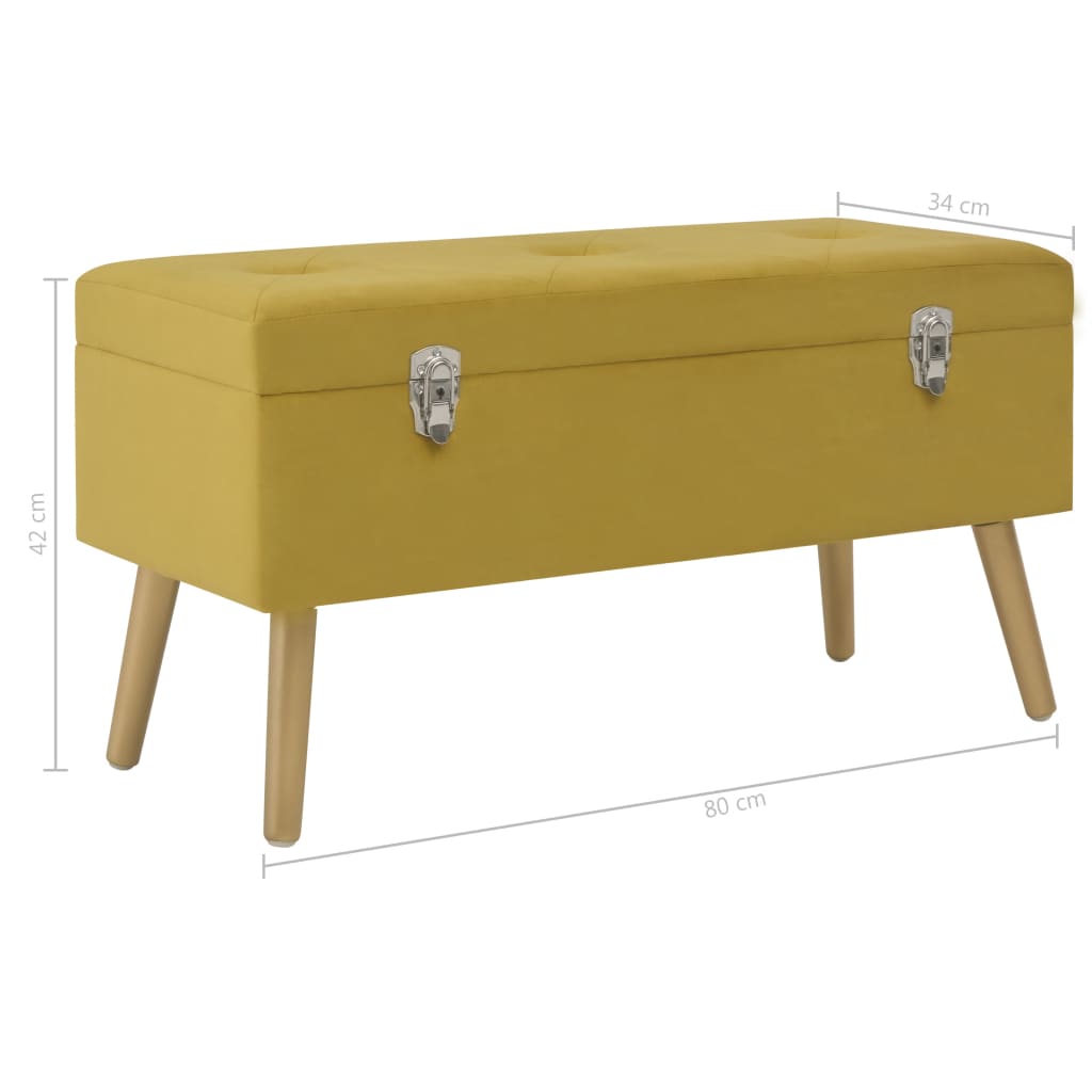 Banc avec rangement 80 cm velours