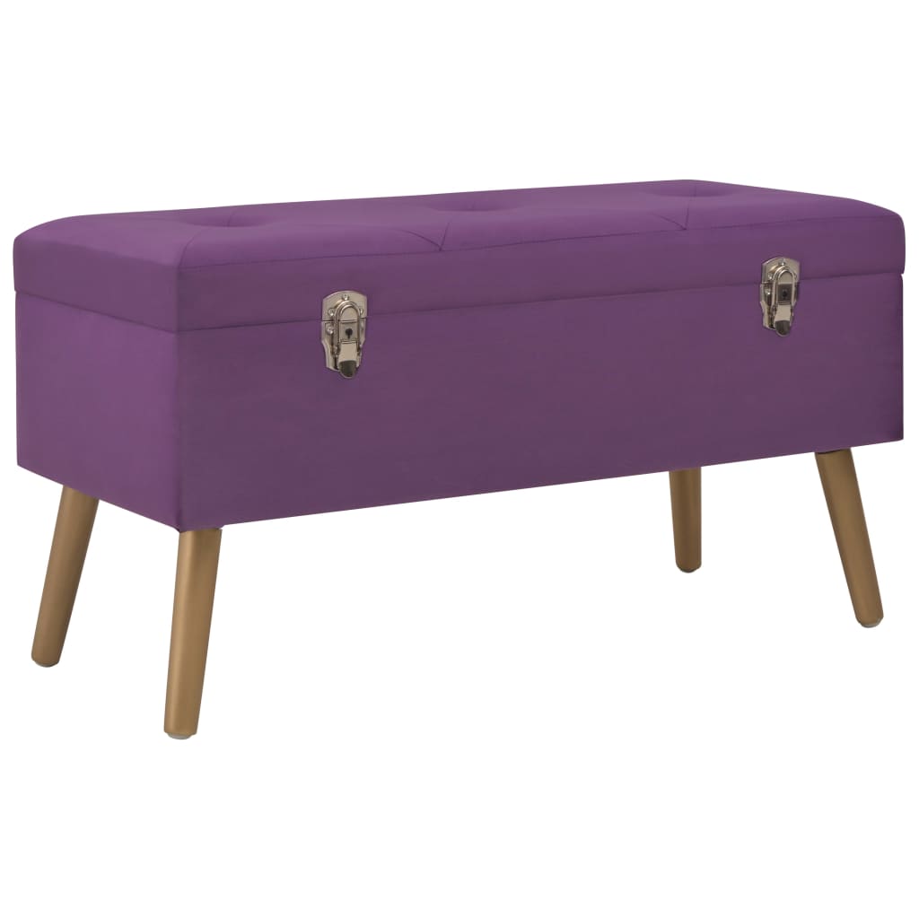 Banc avec rangement 80 cm velours