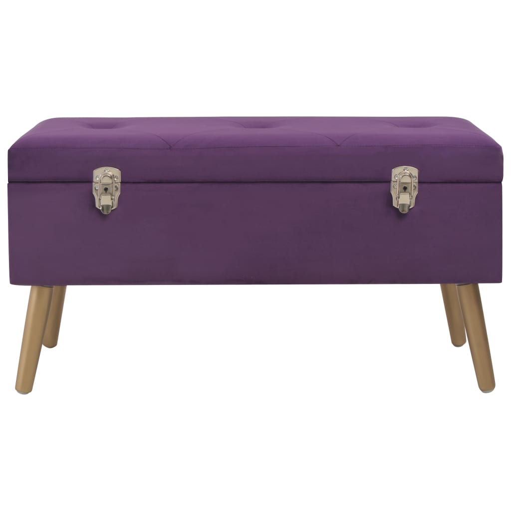 Banc avec rangement 80 cm velours