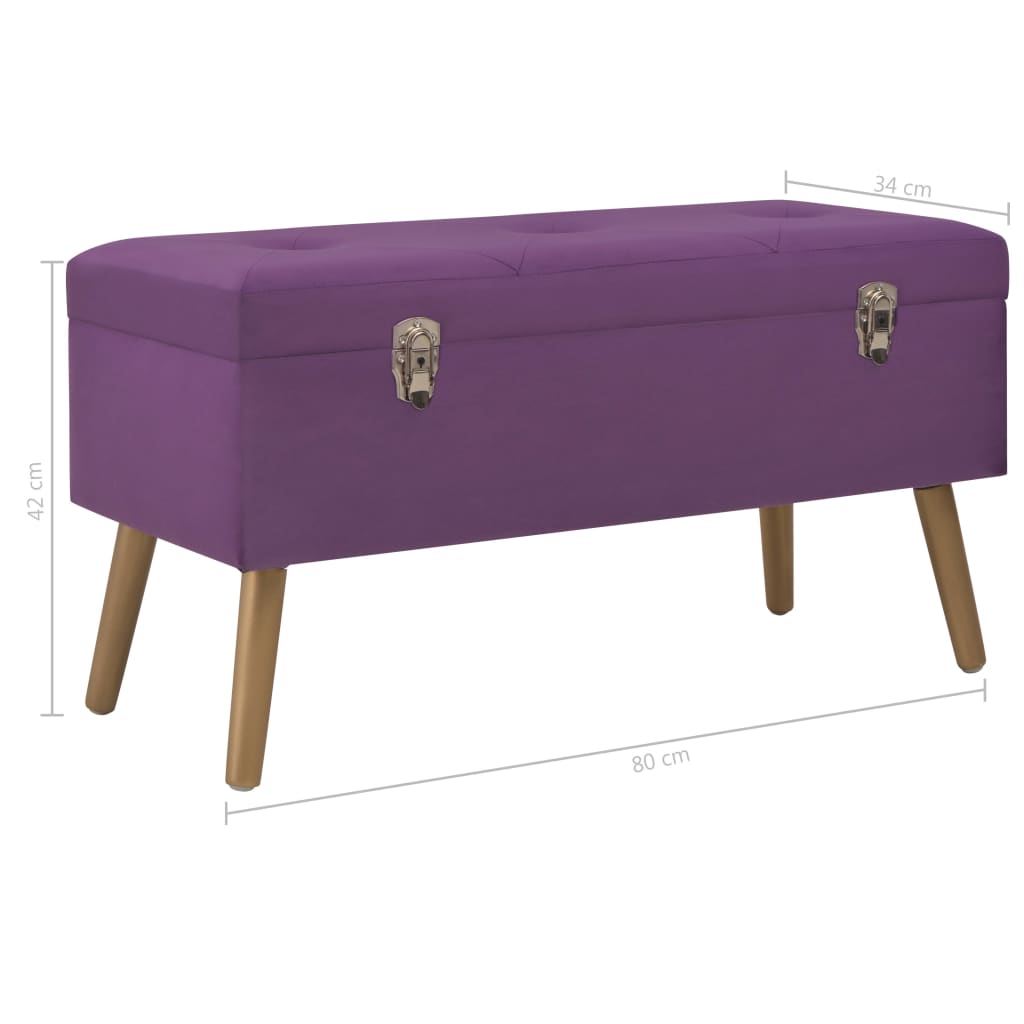 Banc avec rangement 80 cm velours