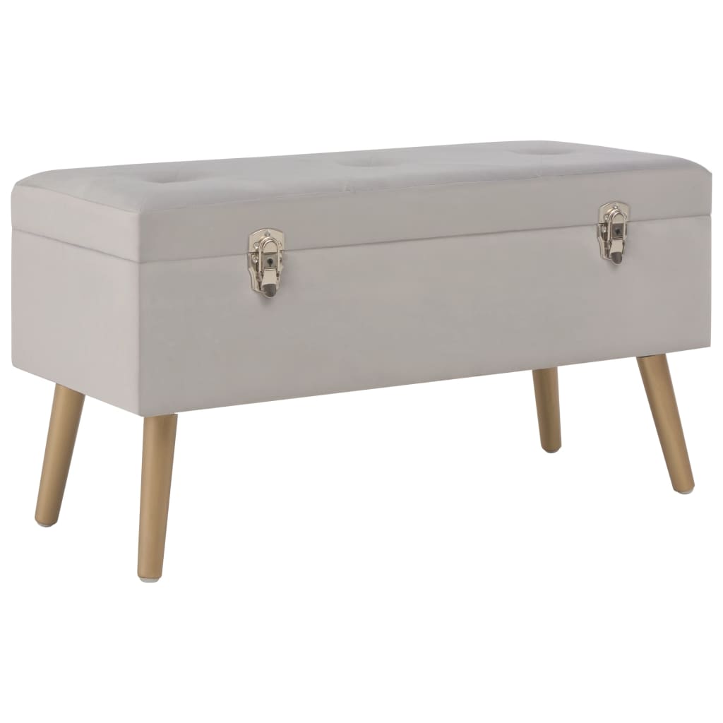 Banc avec rangement 80 cm velours