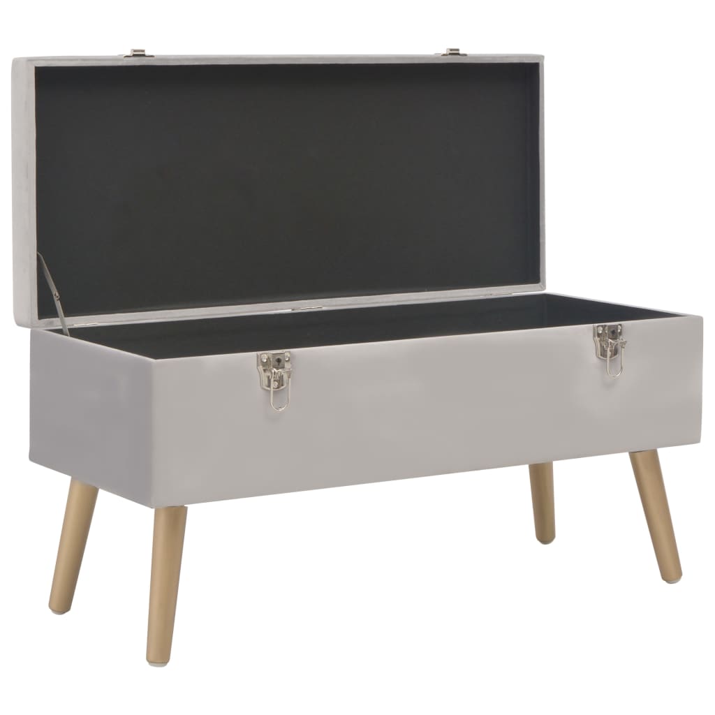 Banc avec rangement 80 cm velours