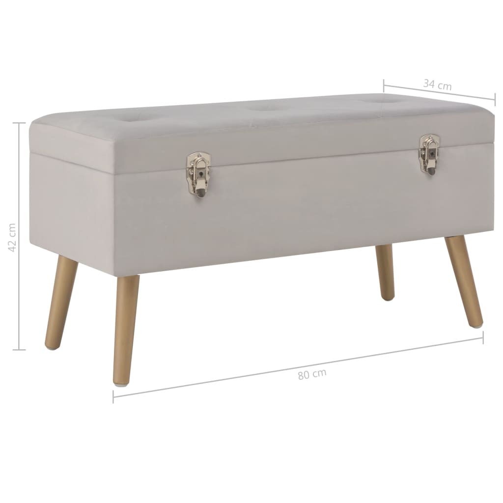 Banc avec rangement 80 cm velours