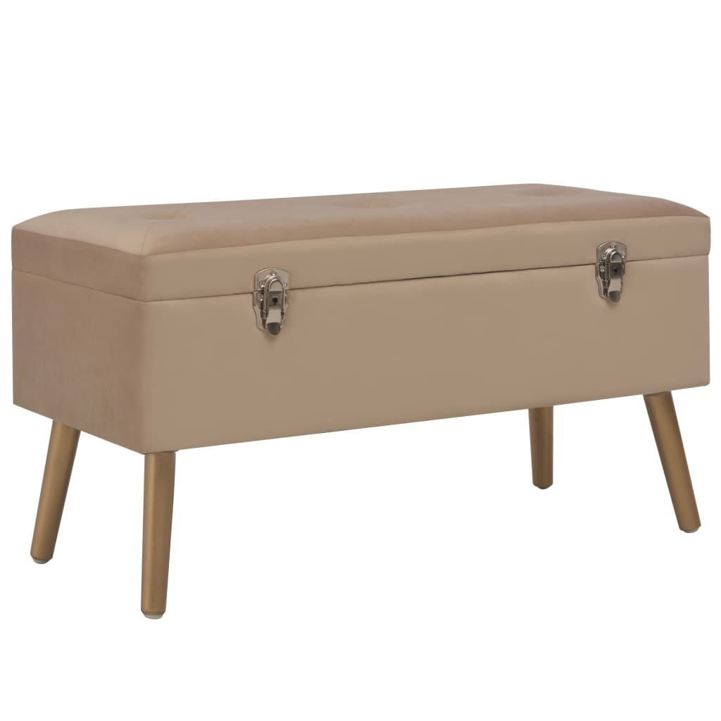 Banc avec rangement 80 cm velours