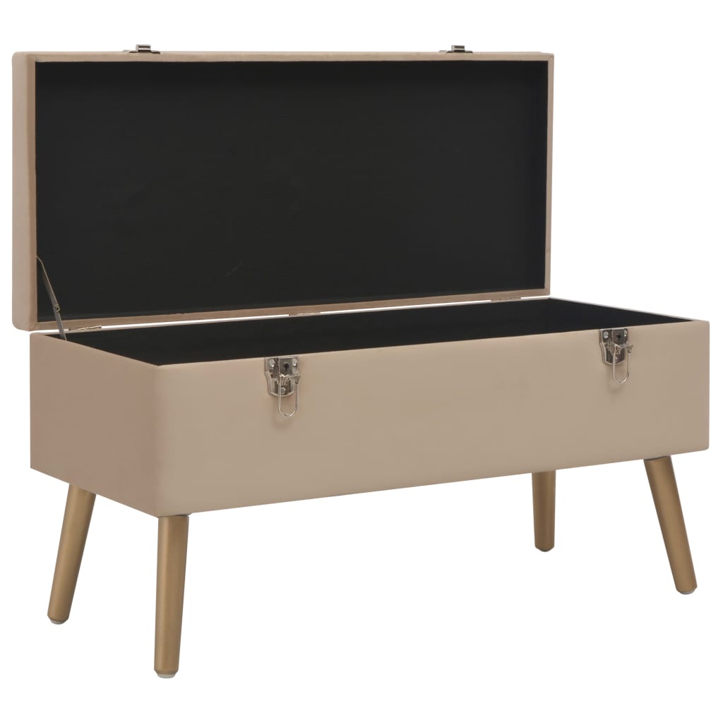 Banc avec rangement 80 cm velours