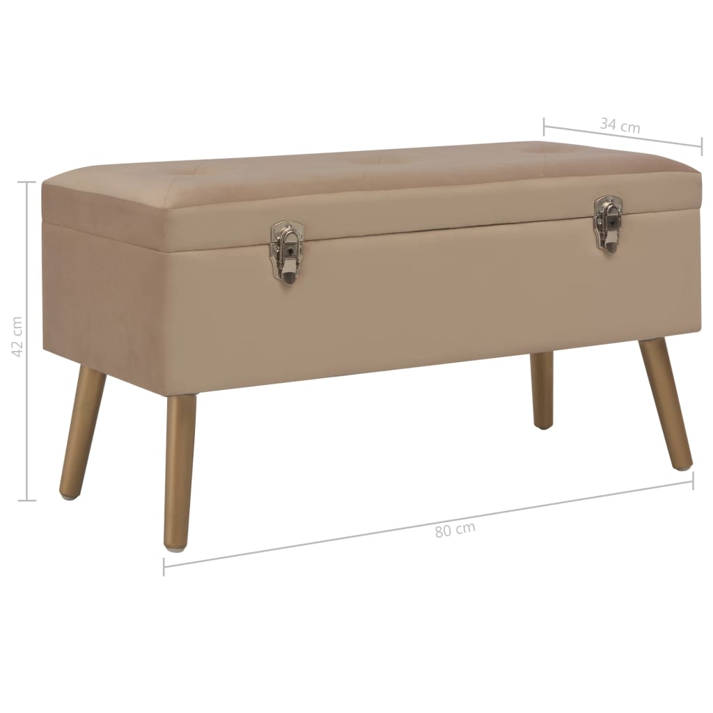 Banc avec rangement 80 cm velours