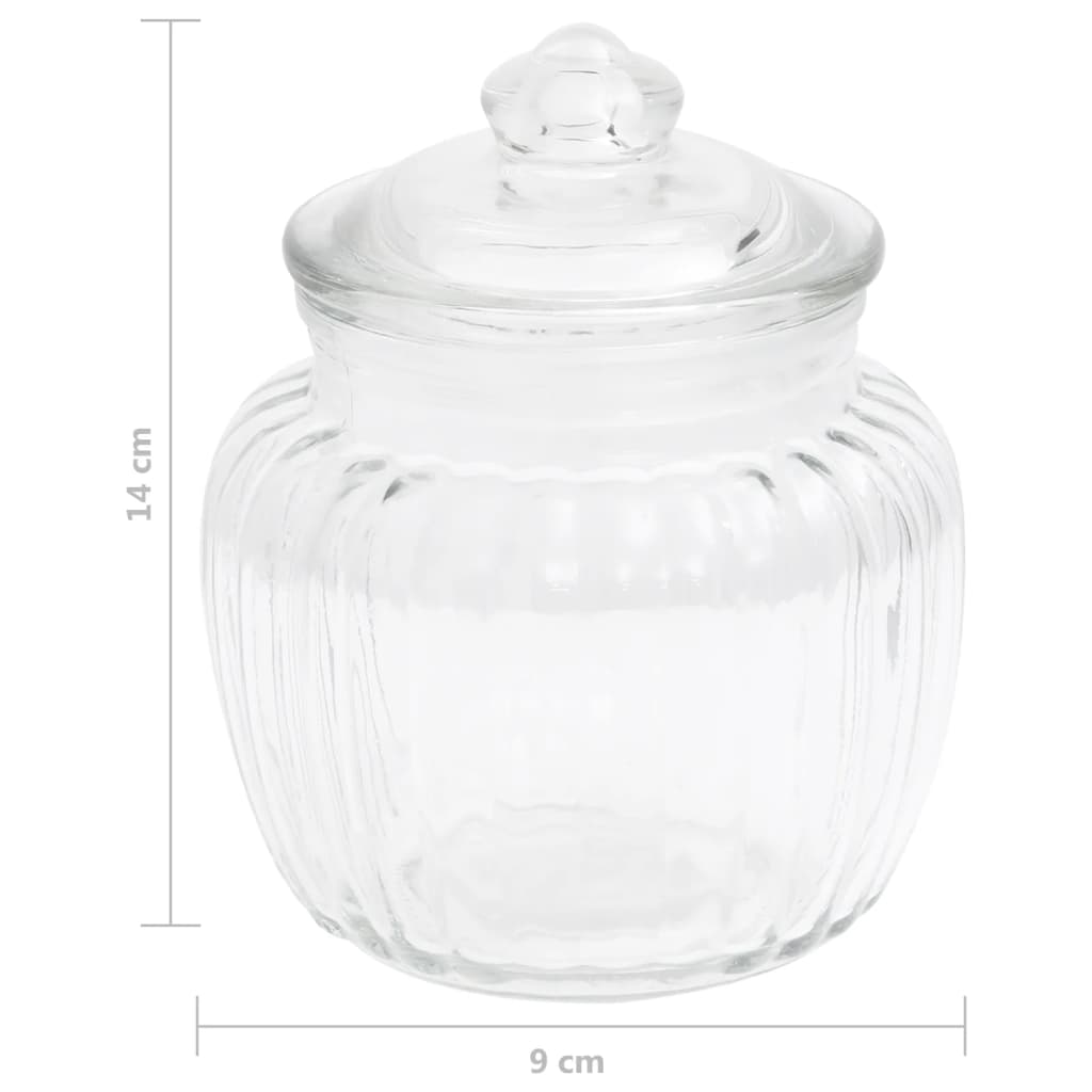 Opbergpotten 6 st 500 ml glas