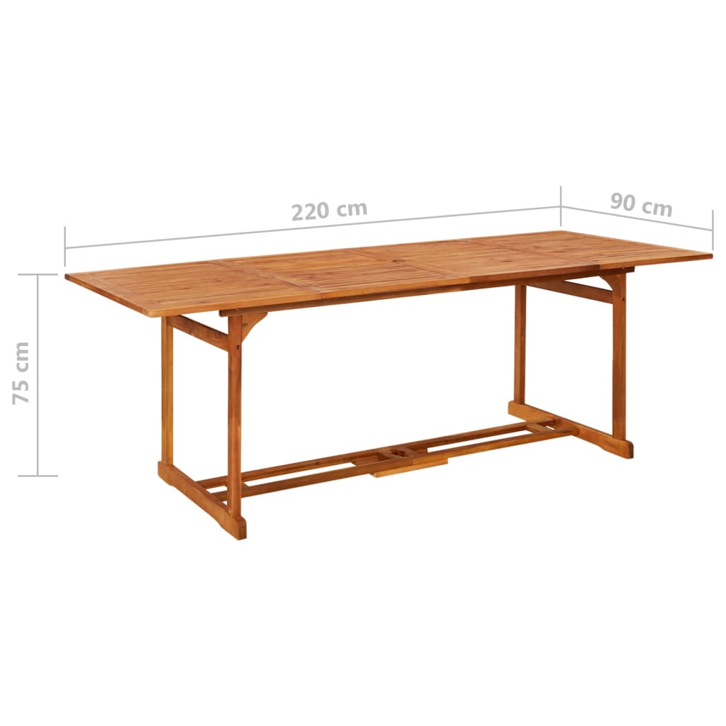 Tuintafel 280x90x75 cm massief acaciahout