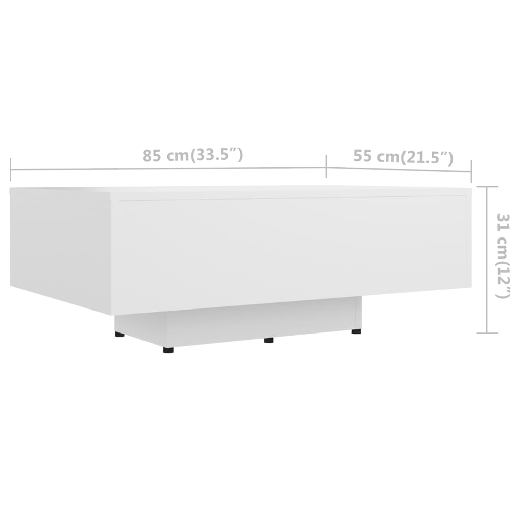 Table basse 100x49,5x31 cm en dérivé du bois, coloris chêne