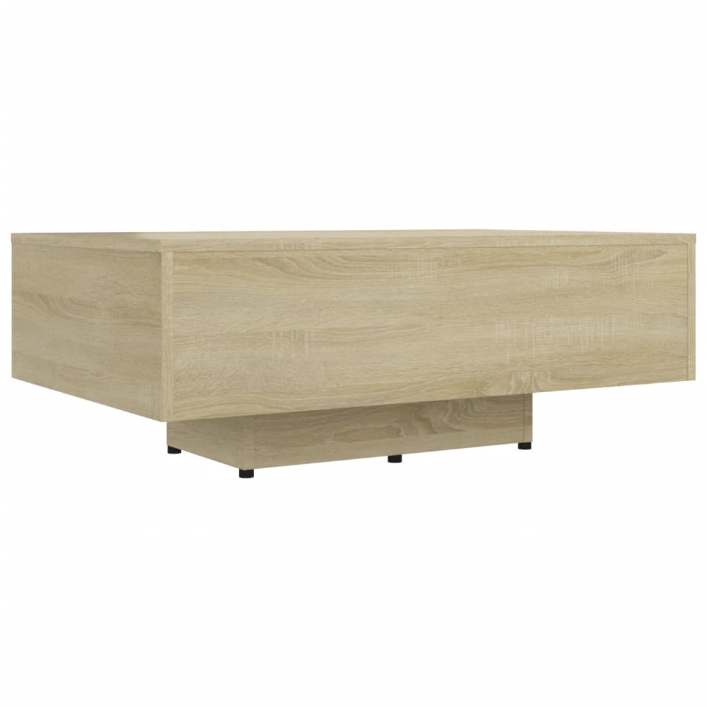 Table basse 100x49,5x31 cm en dérivé du bois, coloris chêne