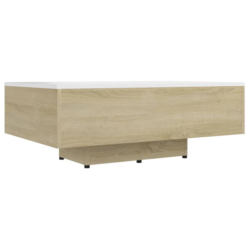 Table basse 100x49,5x31 cm en dérivé du bois, coloris chêne