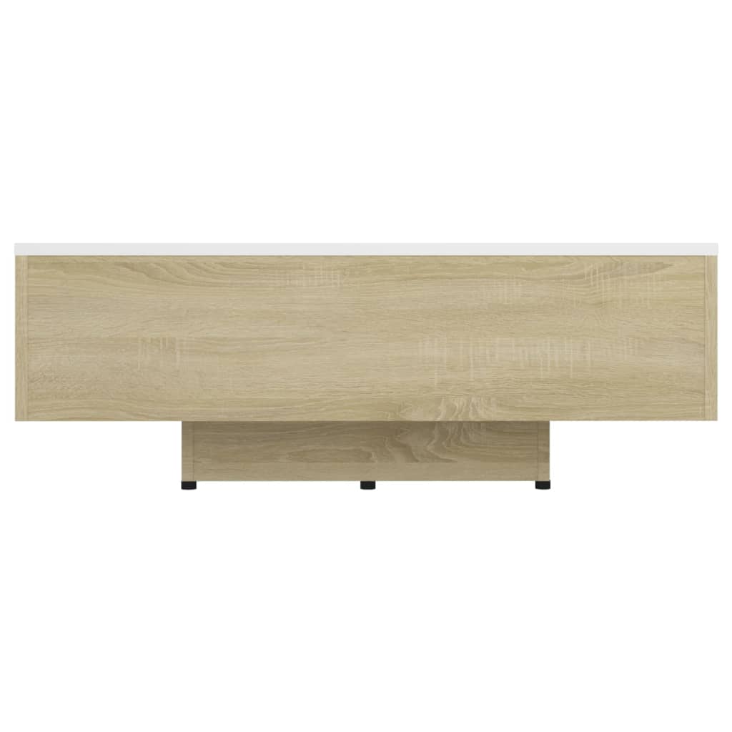 Table basse 100x49,5x31 cm en dérivé du bois, coloris chêne