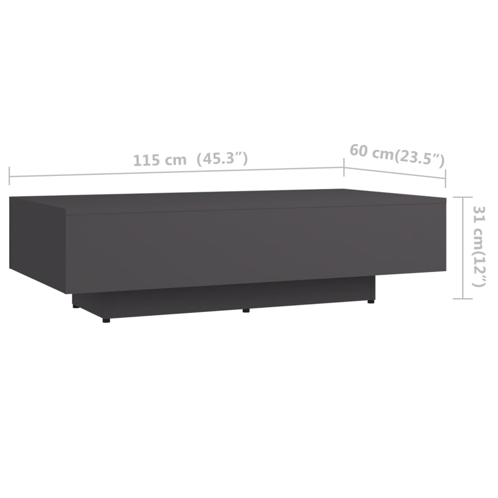 Table basse 100x49,5x31 cm en dérivé du bois, coloris chêne