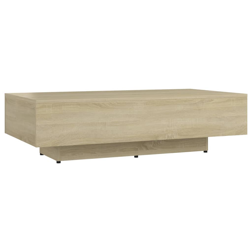 Table basse 100x49,5x31 cm en dérivé du bois, coloris chêne