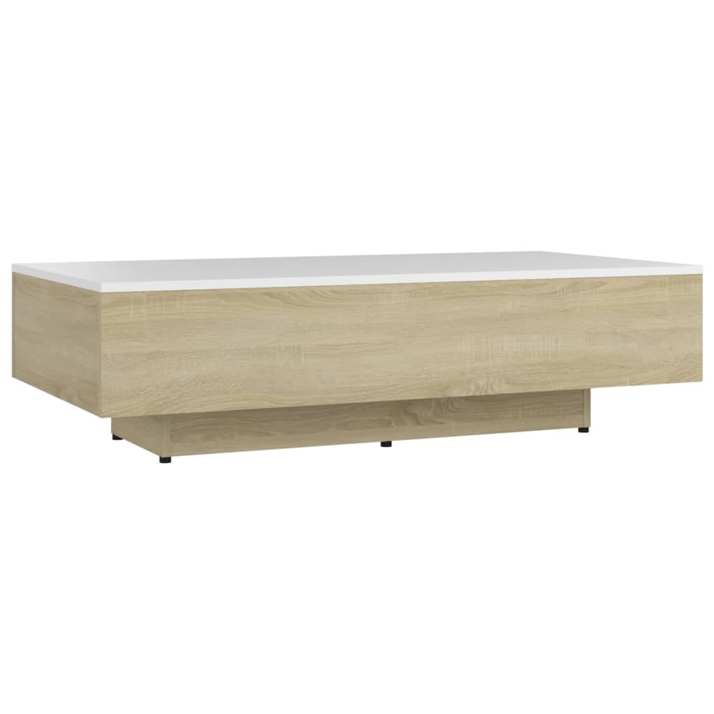 Table basse 100x49,5x31 cm en dérivé du bois, coloris chêne