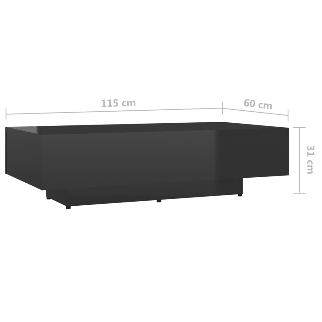 Table basse 100x49,5x31 cm en dérivé du bois, coloris chêne