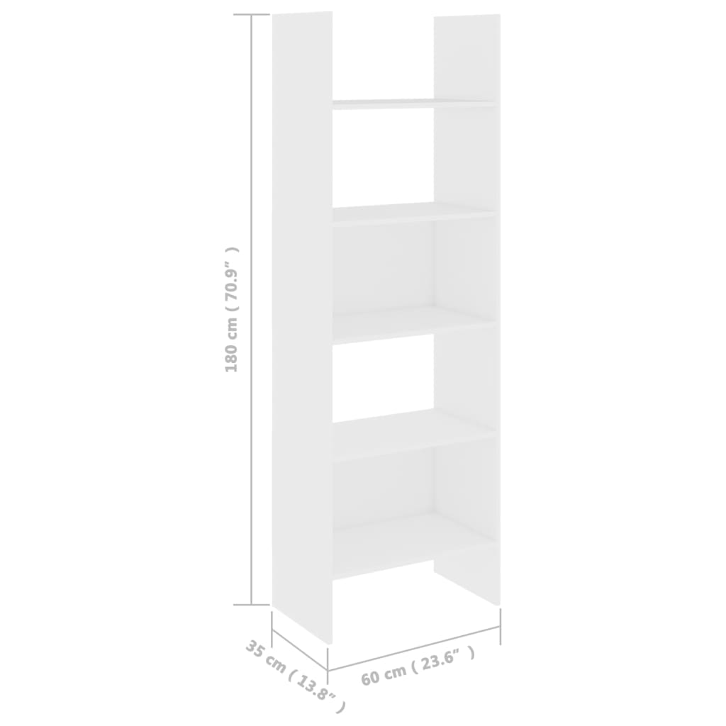 Boekenkast 60x35x180 cm bewerkt hout eikenkleurig