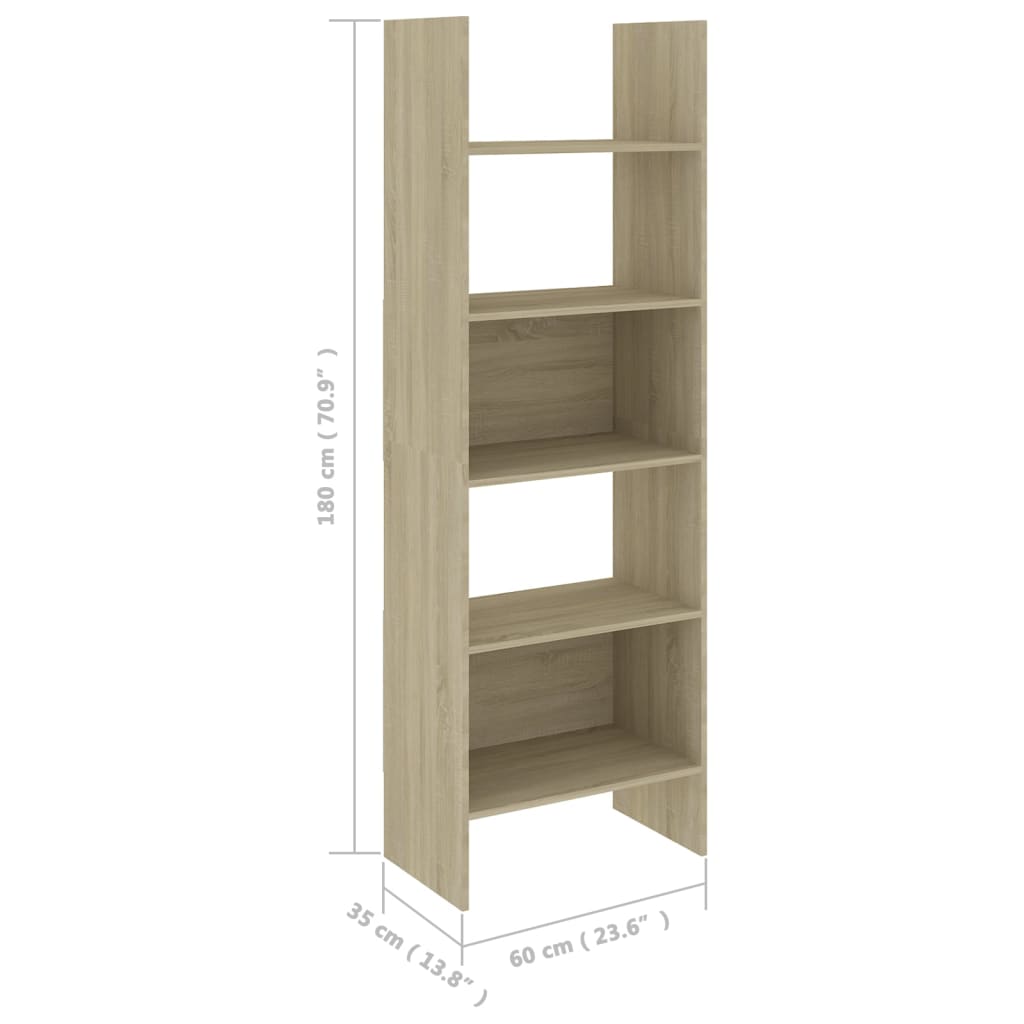 Boekenkast 60x35x180 cm bewerkt hout