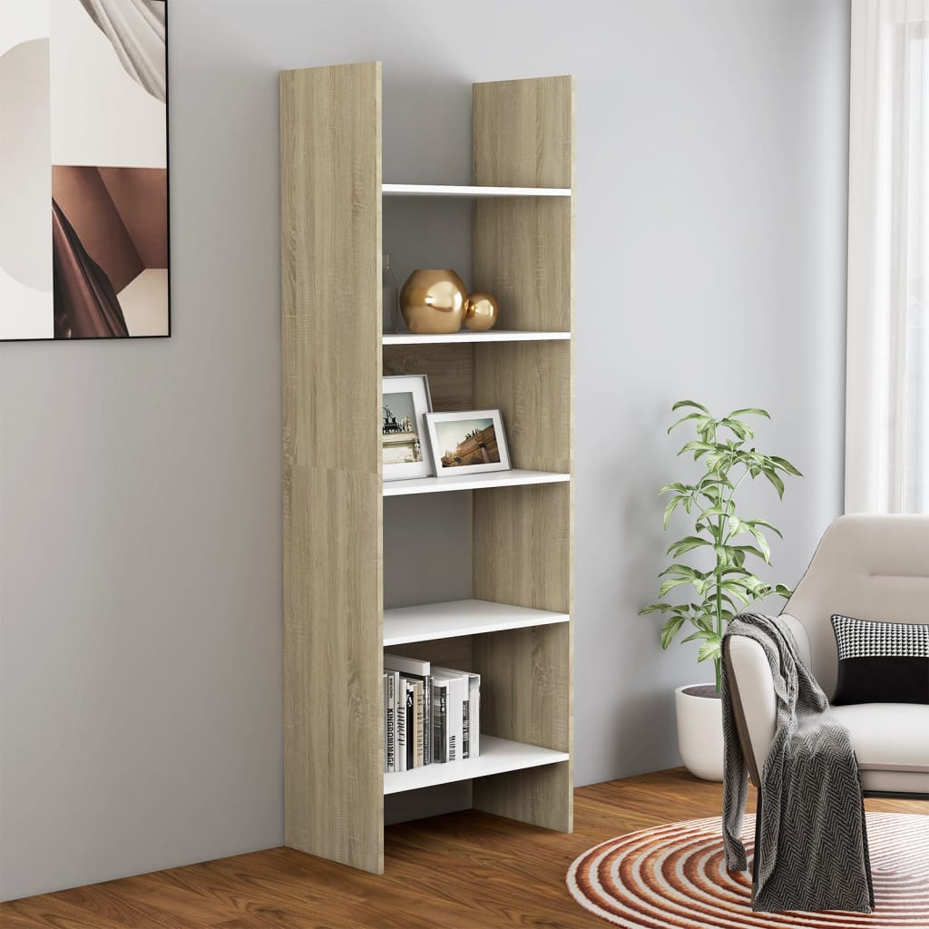 Boekenkast 60x35x180 cm bewerkt hout