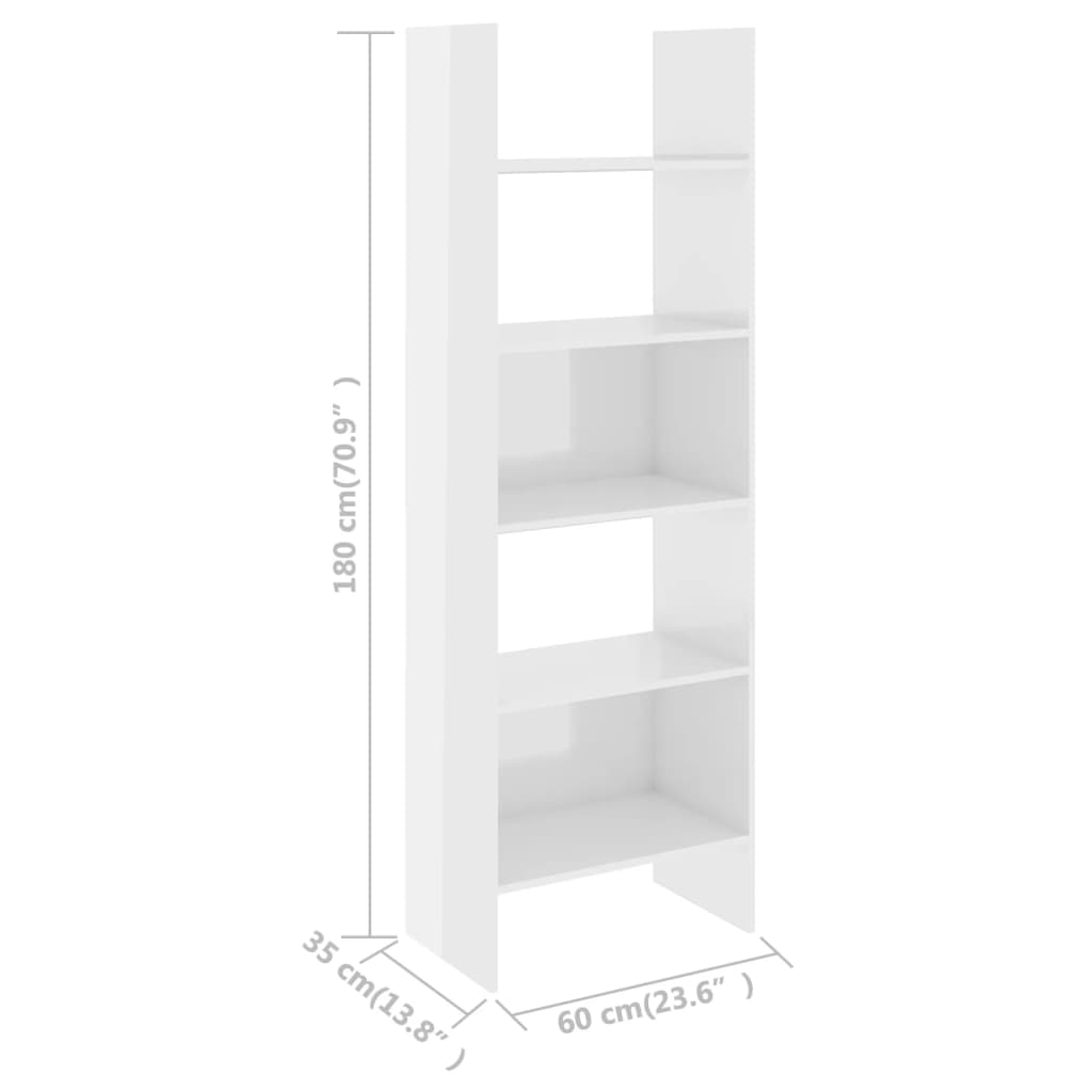 Boekenkast 60x35x180 cm bewerkt hout