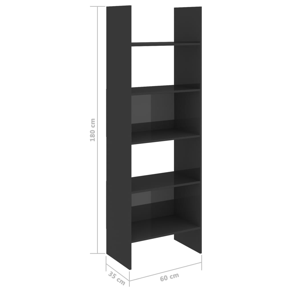 Boekenkast 60x35x180 cm bewerkt hout