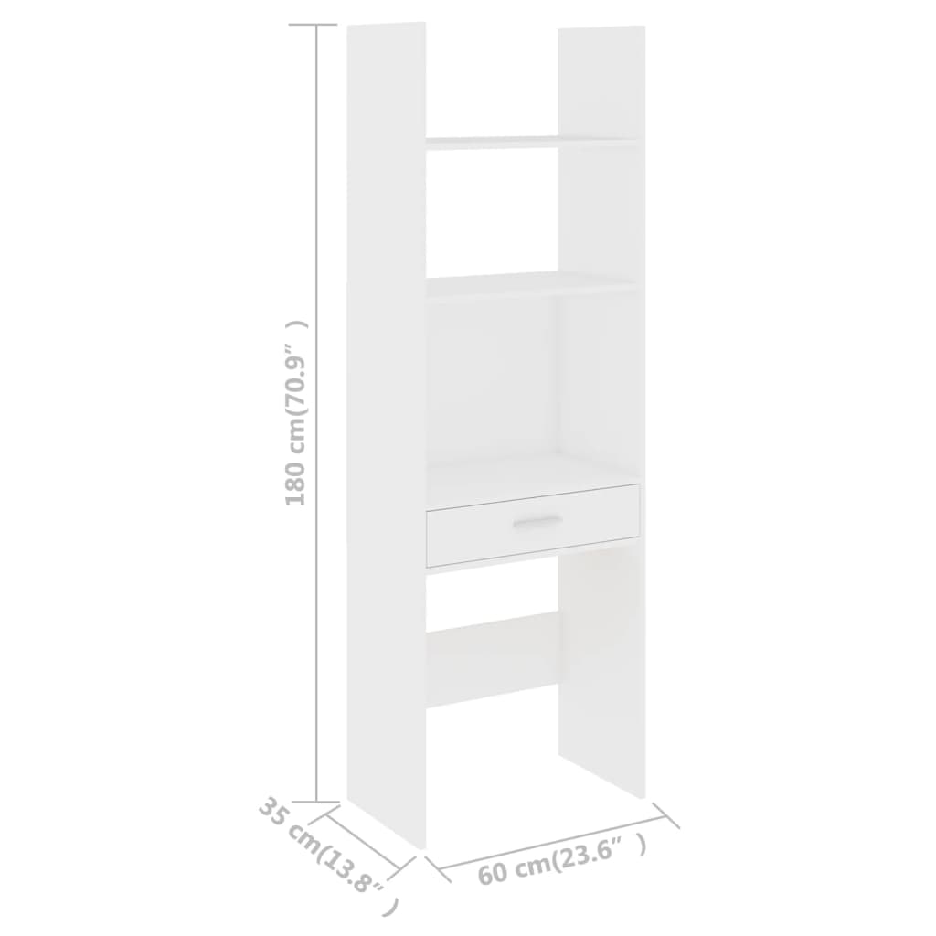 Boekenkast 60x35x180 cm bewerkt hout