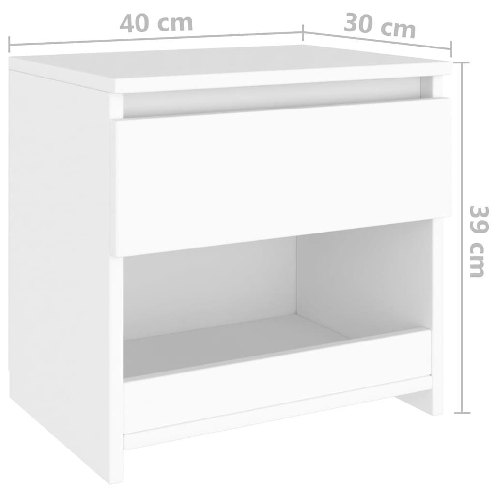 Tables de chevet 2 pcs 40x30x39 cm bois fini