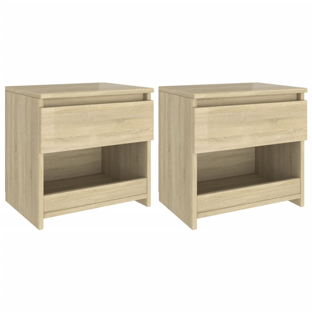 Tables de chevet 2 pcs 40x30x39 cm bois fini