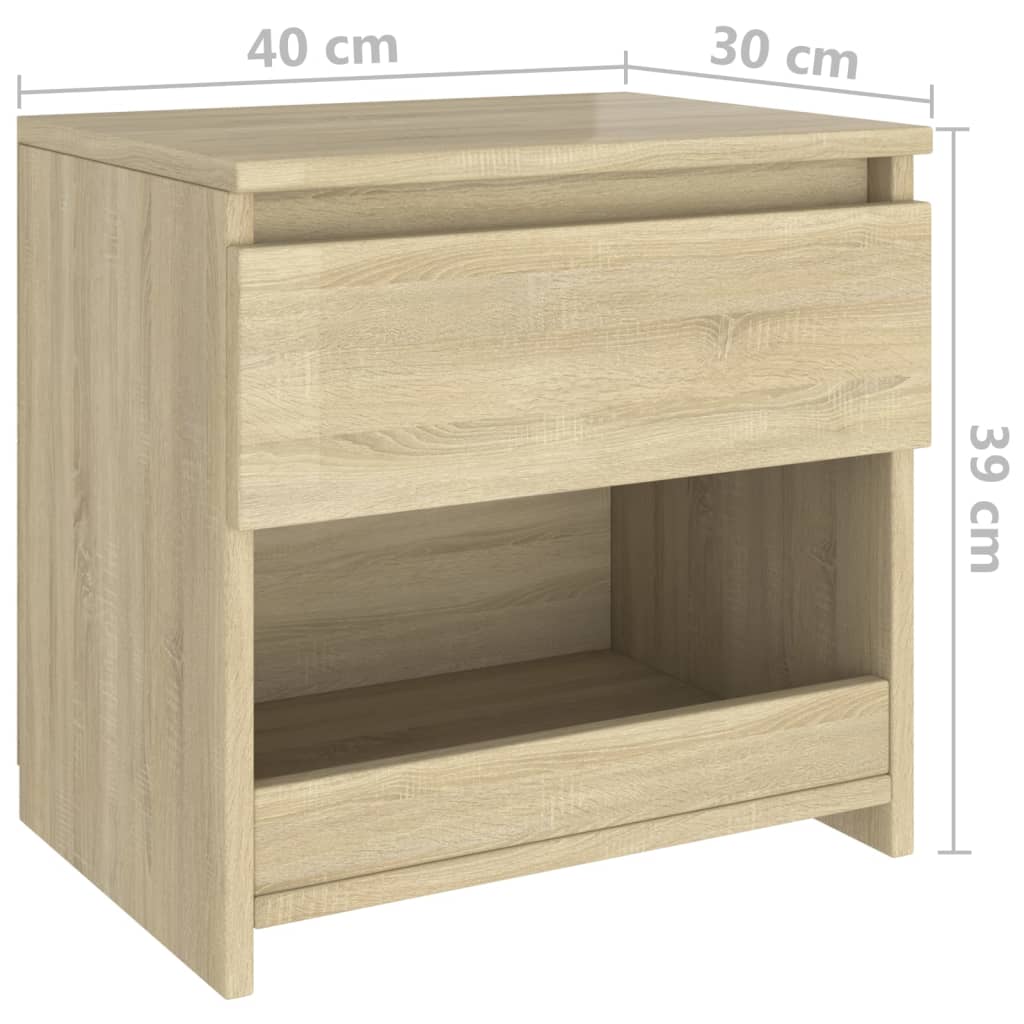 Tables de chevet 2 pcs 40x30x39 cm bois fini