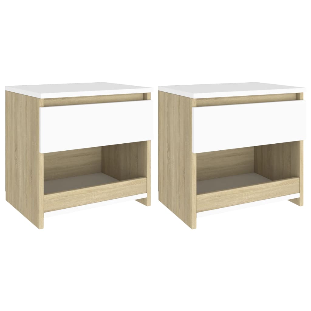 Tables de chevet 2 pcs 40x30x39 cm bois fini