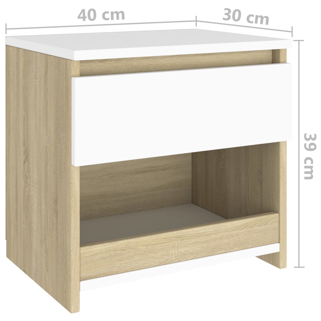 Tables de chevet 2 pcs 40x30x39 cm bois fini