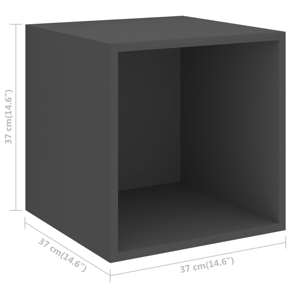 Wandkasten 2 st 37x37x37 cm bewerkt hout eikenkleur