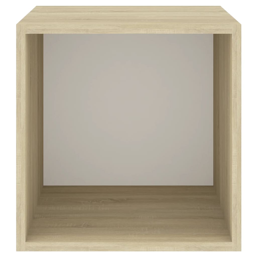 Wandkasten 4 st 37x37x37 cm bewerkt hout eikenkleurig