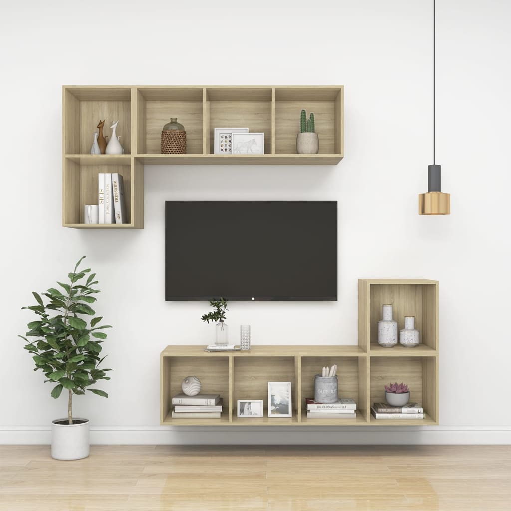 Tv-wandmeubel 37x37x72 cm bewerkt hout