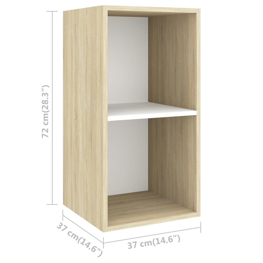 Tv-wandmeubel 37x37x72 cm bewerkt hout