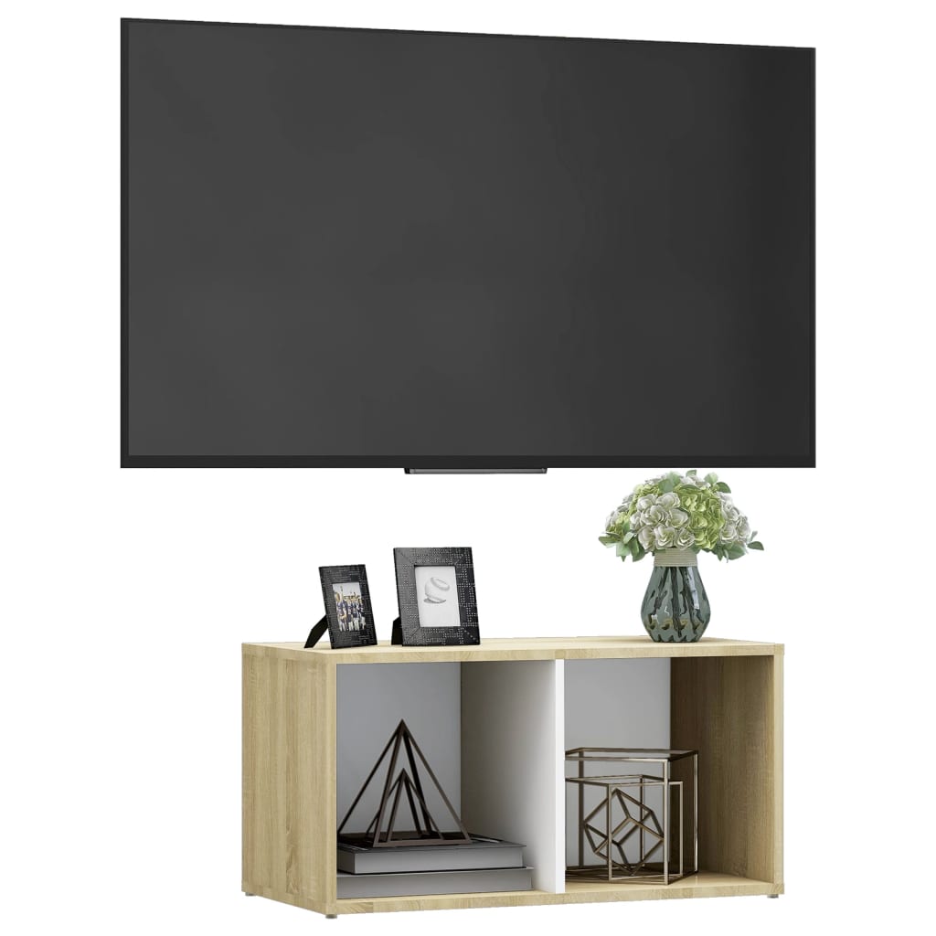 Meuble TV 72x35x36,5 cm en bois travaillé