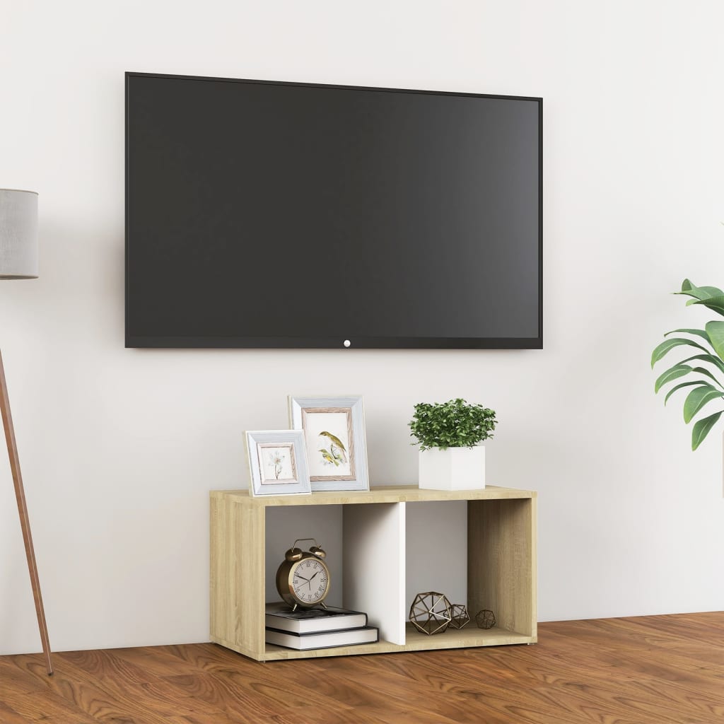 Meuble TV 72x35x36,5 cm en bois travaillé