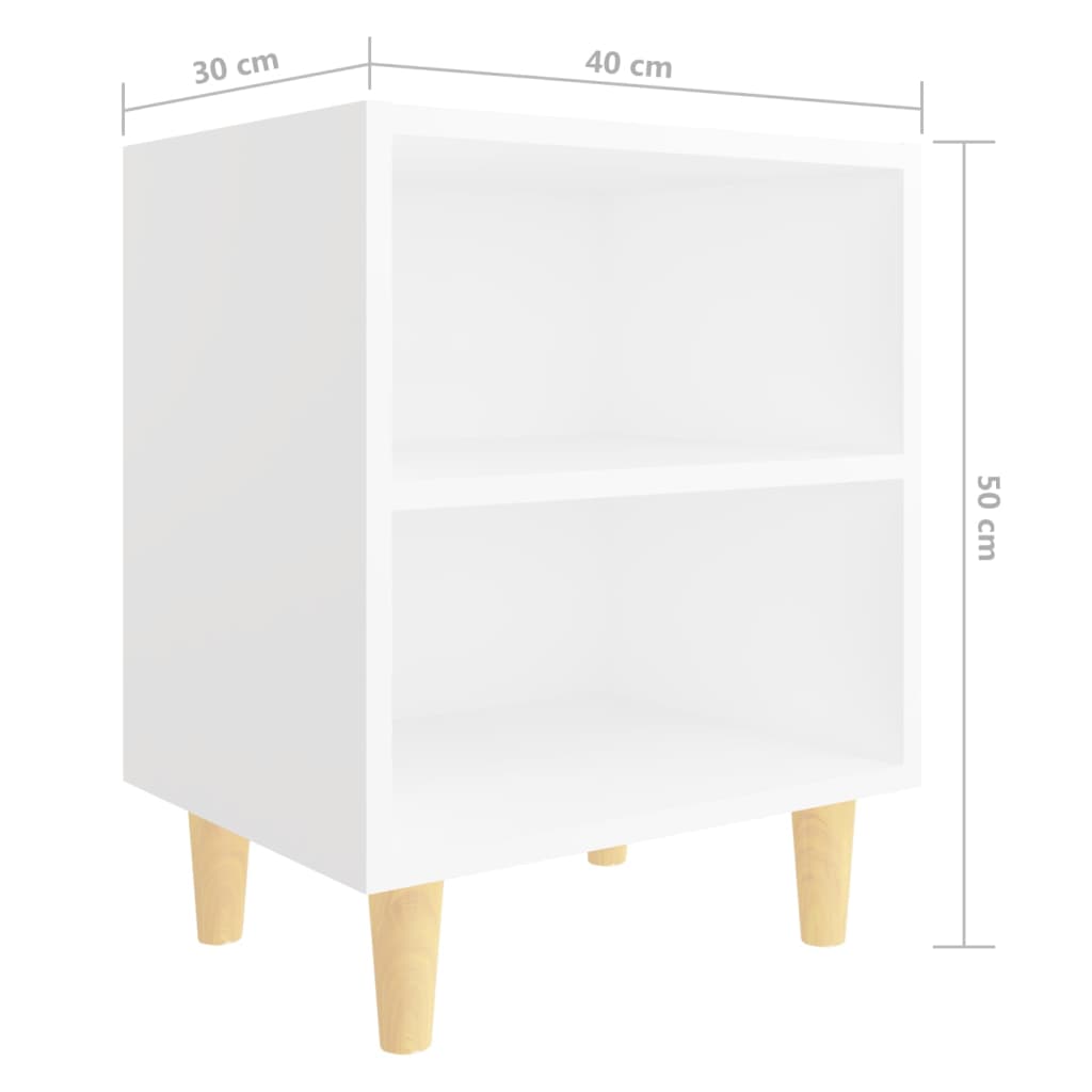 Table de chevet avec pieds en bois 40x30x50 cm