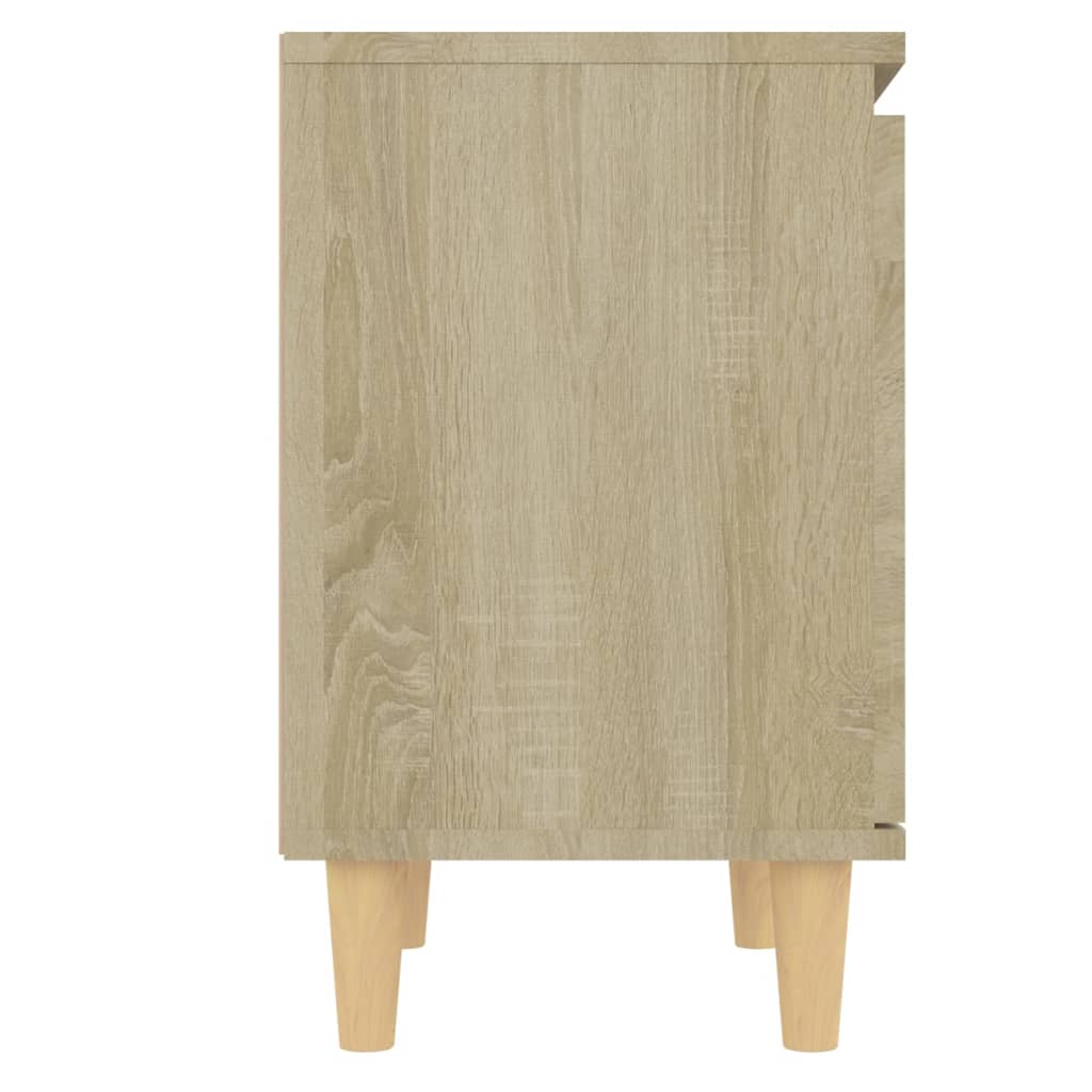 Tables de chevet 2 pcs avec pieds en bois 40x30x50 cm