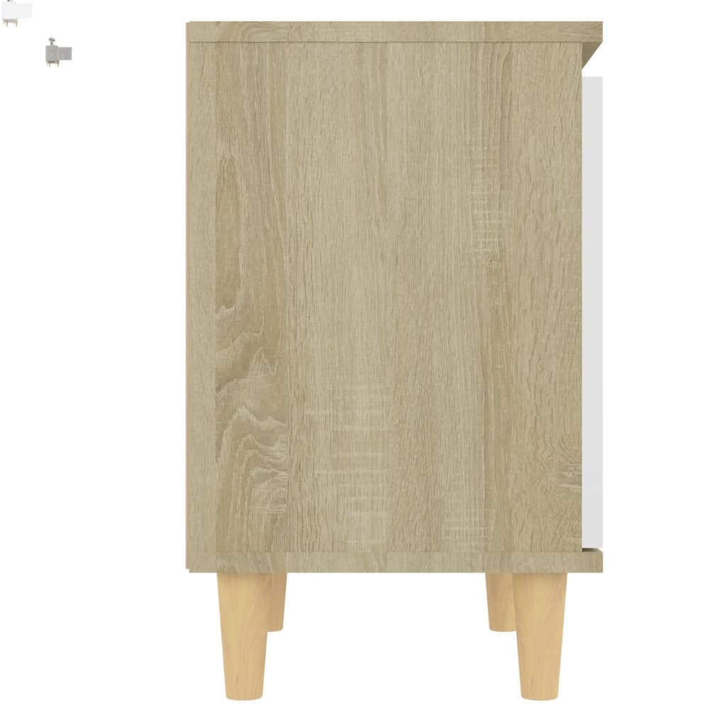 Tables de chevet 2 pcs avec pieds en bois 40x30x50 cm